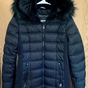 Nautical girls winter coat black size small